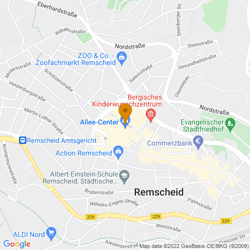 2. Standort: Zentrum Süd, Rosenhügeler Straße 8, 42859 Remscheid, Theodor-Heuss-Platz 8 / Allee-Center, 42853 Remscheid